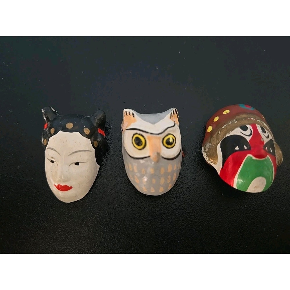 Three chinese ceramic mini masks